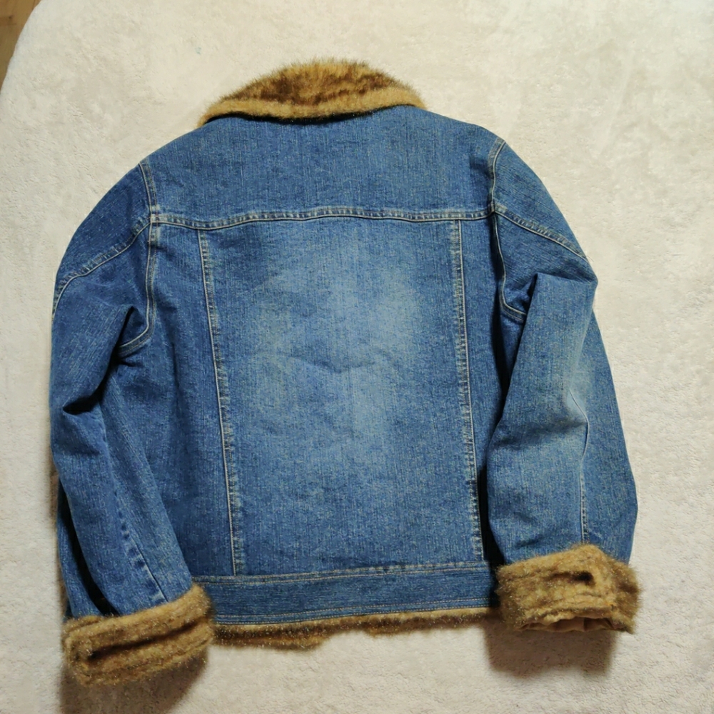 Marvin Richards 1990’s Faux Fur Vintage Denim Jacket - Picture 5 of 10